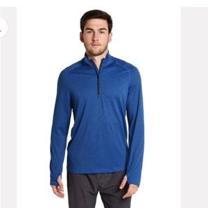 Rhone Mens Small Gray Sequoia 1/4 Zip Long Sleeve Pullover